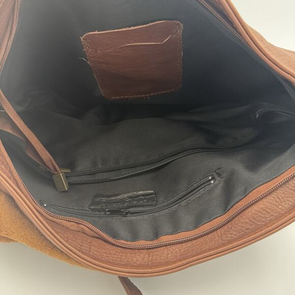 Brown Soft Leather Shoulder Handbag Unbranded Made in Italy Boho Hippie - Picture 5 of 9